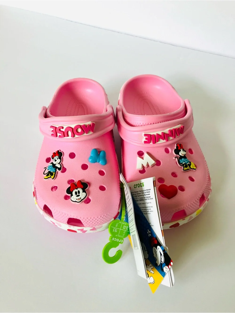 New Girls Sz 1 Crocs Disney Minnie Mouse Pink